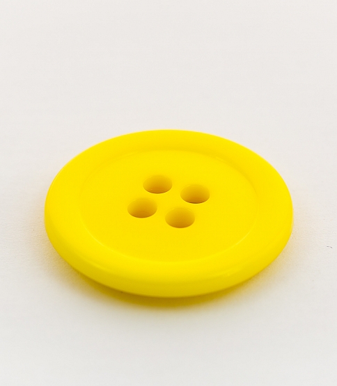 Clown Button 4 Hole Size 54L x10 Yellow - Click Image to Close